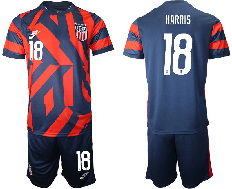 Men 2020-2021 National team United States away #18 blue Nike Soccer Jersey